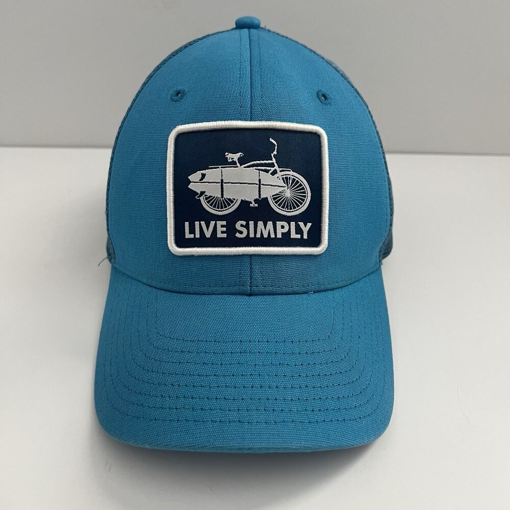 Patagonia Live Simply Blue White Surfboard Bicycle LoPro Trucker Snapback Hat